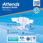 Attends® Bariatric Briefs, 3X-Large