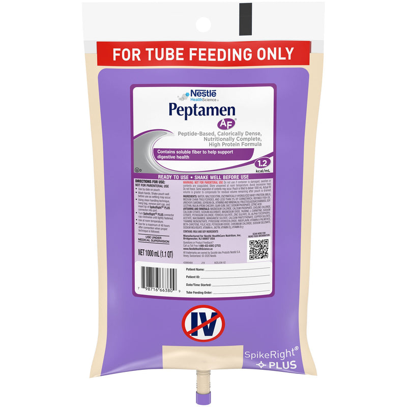 Peptamen AF® Tube Feeding Formula, 1000 mL Ready to Hang Prefilled Container
