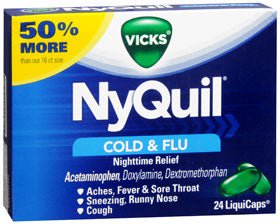 Cold and Cough Relief NyQuil® 325 mg - 15 mg - 6.25 mg Strength Gelcap 24 per Box