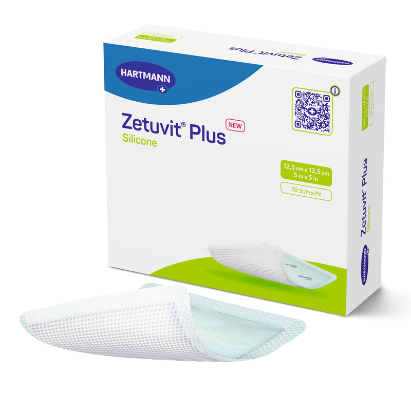 Zetuvit® Plus Silicone Super Absorbent Dressing, 5 x 5 Inch