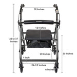 McKesson Folding Aluminum Four-Wheel Rollator, Silver