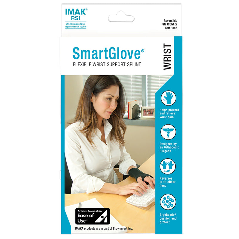 IMAK® RSI SmartGlove with Thumb Support Glove, Medium, Black