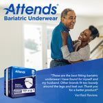 Attends Adult Absorbent Underwear Bariatric Pull On with Tear Away Seams 3X-Large Disposable Heavy Absorbency