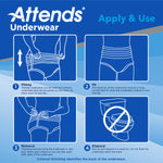 Attends Adult Absorbent Underwear Bariatric Pull On with Tear Away Seams 3X-Large Disposable Heavy Absorbency