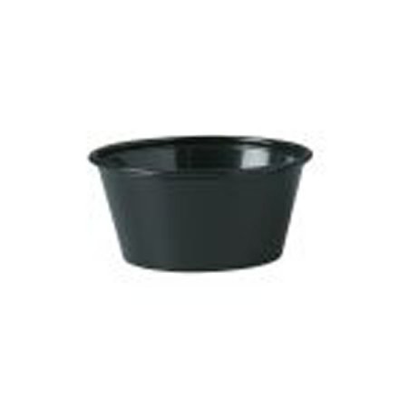Souffle Cup Solo® 3.25 oz. Black Plastic Disposable