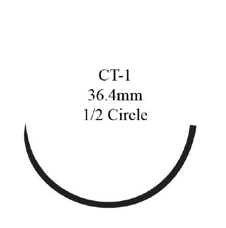 Absorbable Suture with Needle Coated Vicryl™ Polyglactin 910 CT-1 1/2 Circle Taper Point Needle Size 3 - 0 Braided