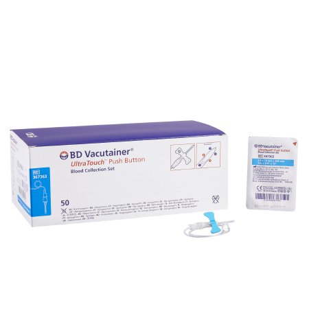 BD Vacutainer® UltraTouch™ Push Button Blood Collection Set 25 Gauge 3/4 Inch Needle Length Safety Needle 12 Inch Tubing Sterile