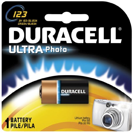 Lithium Battery Duracell® Ultra 123A Cell 3V Disposable 1 Pack