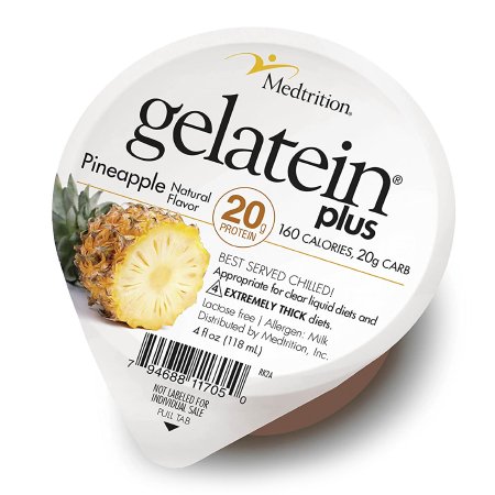 Oral Supplement Gelatein® Plus Pineapple Flavor Gel 4 oz. Cup