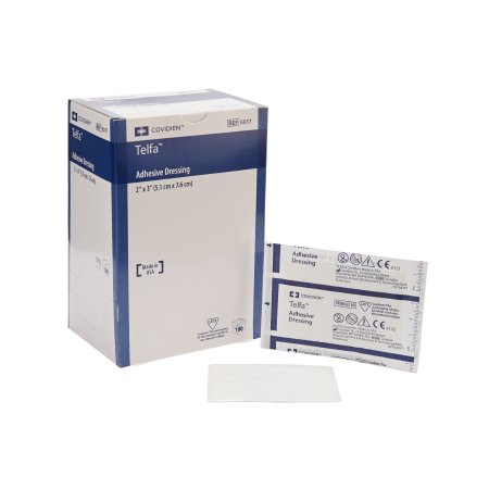 Adhesive Dressing Telfa™ 2 X 3 Inch Film / Cotton Rectangle White Sterile