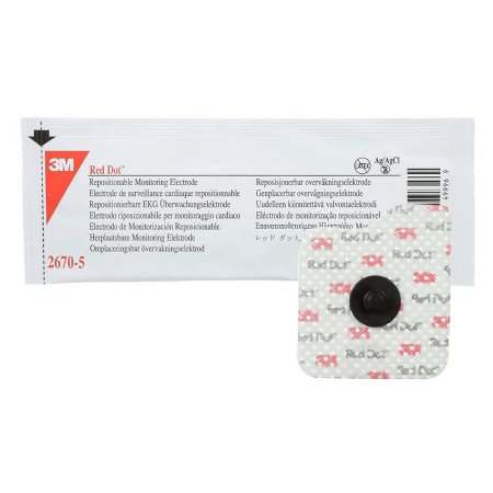 ECG Monitoring Electrode 3M™ Red Dot™ Cloth Backing Radiolucent / MR Conditional Snap Connector 5 per Pack