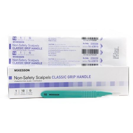 Scalpel McKesson No. 10 Stainless Steel / Plastic Classic Grip Handle Sterile Disposable