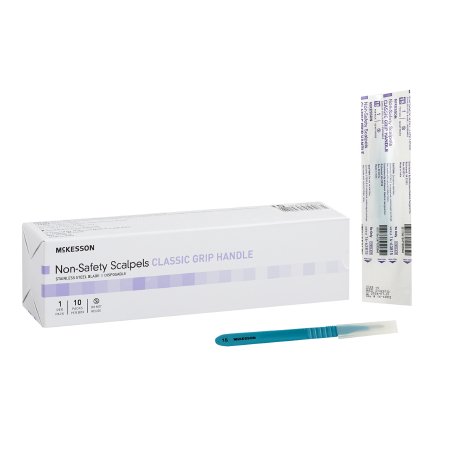 Scalpel McKesson No. 15 Stainless Steel / Plastic Classic Grip Handle Sterile Disposable