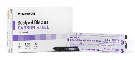 Surgical Blade McKesson Brand Carbon Steel No. 10 Sterile Disposable Individually Wrapped