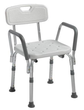 Bath Bench drive™ Padded Removable Arms Aluminum Frame With Backrest 16 Inch Seat Width 300 lbs. Weight Capacity