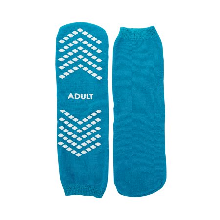 Slipper Socks McKesson Large Teal Above the Ankle