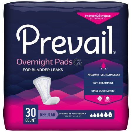 Prevail Bladder Control Overnight Pads 16 Inch Length Heavy Absorbency