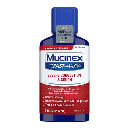 Cold and Cough Relief Mucinex® Fast-Max™ 20 mg - 400 mg - 10 mg / 5 mL Strength Liquid 6 oz.