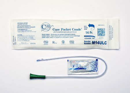 Urethral Catheter Cure Pocket Cath® Coude Tip Uncoated PVC 14 Fr. 16 Inch