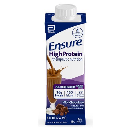 Oral Supplement Ensure® High Protein Therapeutic Nutrition Shake Chocolate Flavor Liquid 8 oz. Reclosable Carton