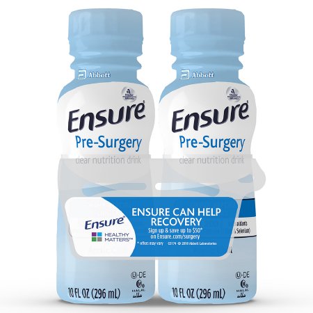 Oral Supplement Ensure® Pre-Surgery Clear Carbohydrate Drink Strawberry Flavor Liquid 10 oz. Bottle