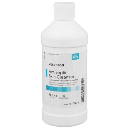 Antiseptic Skin Cleanser McKesson 16 oz. Flip-Top Bottle 4% Strength CHG (Chlorhexidine Gluconate) / Isopropyl Alcohol NonSterile