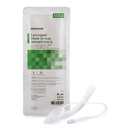 Curved Laryngeal Mask McKesson 10 mL Cuff Size 2 Single Patient Use