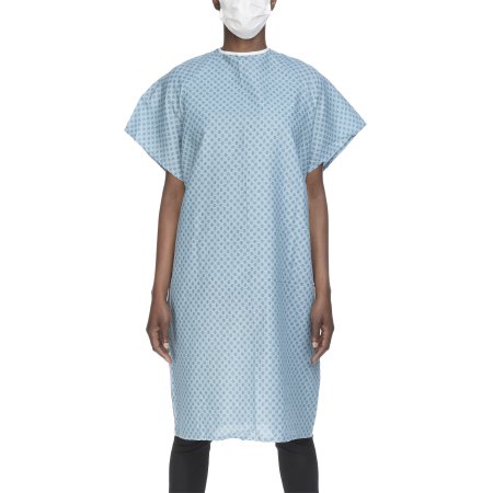 Patient Exam Gown One Size Fits Most Blue / White Print Reusable