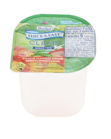 Thickened Beverage Thick & Easy® Clear 4 oz. Portion Cup Peach Mango Flavor Liquid IDDSI Level 2 Mildly Thick