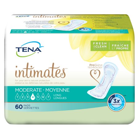 Bladder Control Pad TENA® Intimates™ Moderate Long 12 Inch Length Moderate Absorbency Dry-Fast Core™ One Size Fits Most