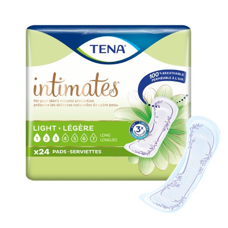 Bladder Control Pad TENA® Intimates™ Ultra Thin Light Long 10 Inch Length Light Absorbency Dry-Fast Core™ One Size Fits Most