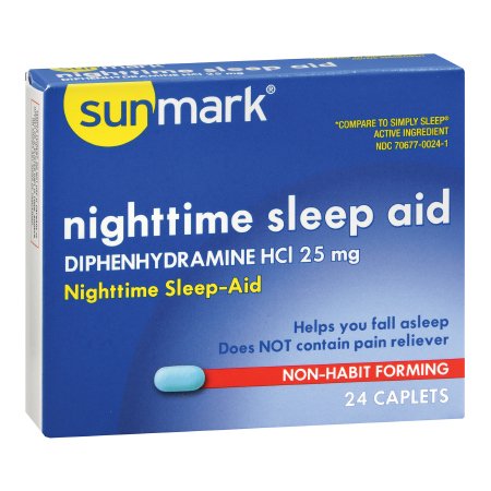Sleep Aid sunmark® 24 per Box Caplet 25 mg Strength