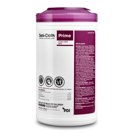 Sani-Cloth® Prime Surface Disinfectant Cleaner Premoistened Germicidal Manual Pull Wipe 70 Count Canister Alcohol Scent NonSterile