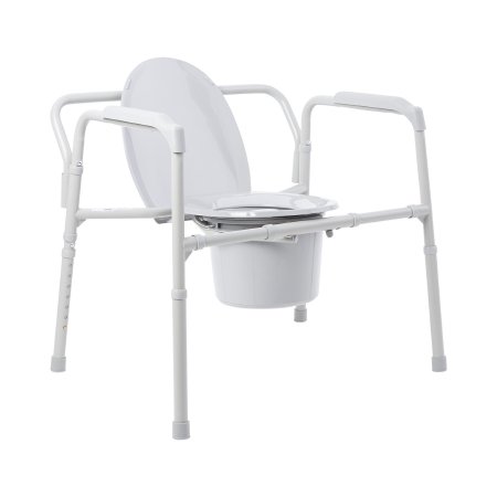 Commode Chair McKesson Fixed Arms Steel Frame Back Bar 13-3/4 Inch Seat Width 650 lbs. Weight Capacity