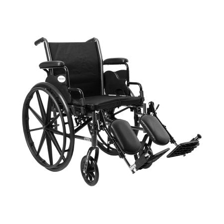 Lightweight Wheelchair McKesson Dual Axle Desk Length Arm Swing-Away Elevating Legrest Black Upholstery 18 Inch Seat Width Adult 300 lbs. Weight Capacity