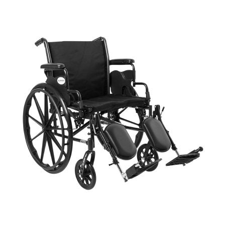 Lightweight Wheelchair McKesson Dual Axle Desk Length Arm Swing-Away Elevating Legrest Black Upholstery 20 Inch Seat Width Adult 300 lbs. Weight Capacity