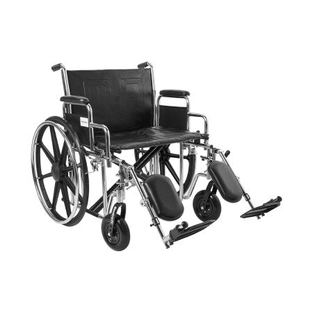 Bariatric Wheelchair McKesson Dual Axle Desk Length Arm Swing-Away Elevating Legrest Black Upholstery 24 Inch Seat Width Adult 450 lbs. Weight Capacity