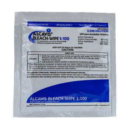 Alcavis® Surface Disinfectant Cleaner Premoistened Manual Pull Wipe 100 Count Individual Packet Scented NonSterile