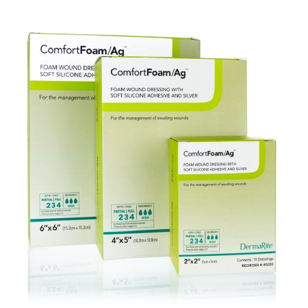 Silver Foam Dressing ComfortFoam/Ag™ 2 X 2 Inch Square Sterile