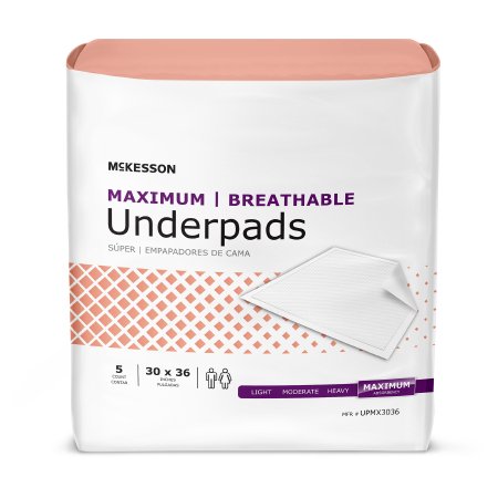 Disposable Underpad McKesson Ultimate Breathable 30 X 36 Inch Fluff / Polymer Heavy Absorbency