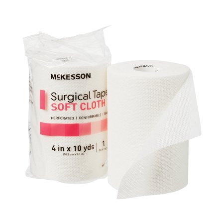 Perforated Medical Tape McKesson White 4 Inch X 10 Yard Soft Cloth NonSterile