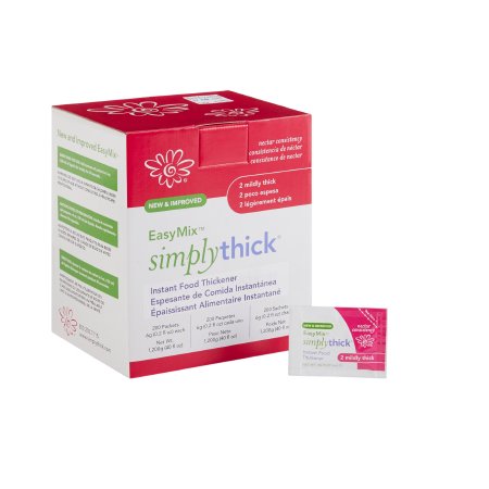 Food and Beverage Thickener SimplyThick® Easy Mix 6 Gram Individual Packet Unflavored Gel IDDSI Level 2 Mildly Thick