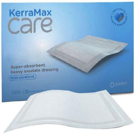 Super Absorbent Dressing KerraMax Care® Gentle Border 4 X 4 Inch Square