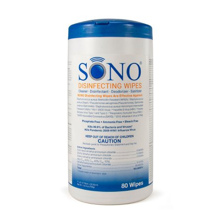Sono® Surface Disinfectant Cleaner Premoistened Manual Pull Wipe 80 Count Canister Scented NonSterile