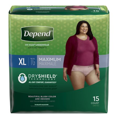 Female Adult Absorbent Underwear Depend® FIT-FLEX® Pull On with Tear Away Seams X-Large Disposable Heavy Absorbency