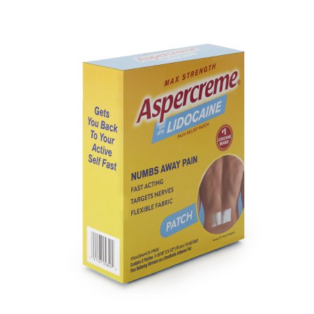 Topical Pain Relief Aspercreme® 4% Strength Lidocaine Patch 5 per Box