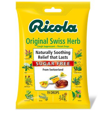 Cold and Cough Relief Ricola® Sugar-Free 4.8 mg Strength Lozenge 19 per Bag
