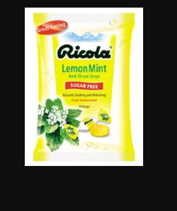 Cold and Cough Relief Ricola® Sugar-Free 1.1 mg Strength Lozenge 19 per Bag