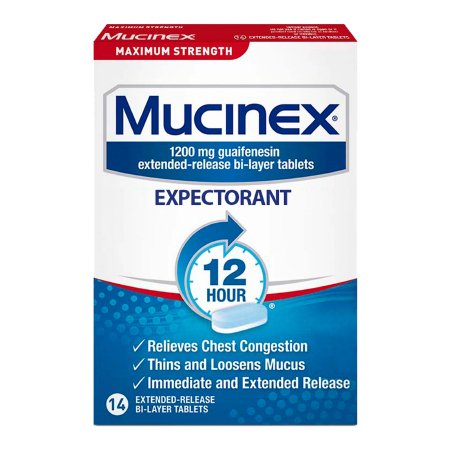 Cold and Cough Relief Mucinex® 1,200 mg Strength Tablet 28 per Box