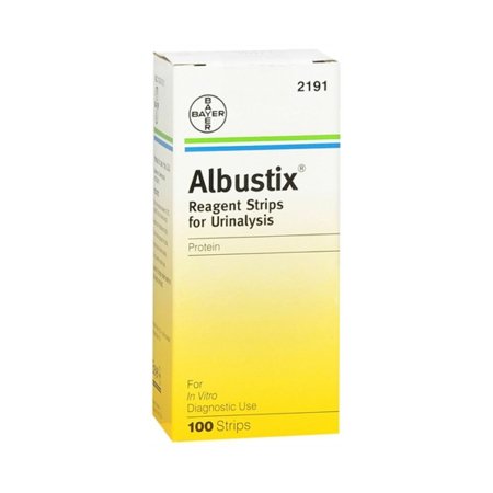 Urinalysis Reagent Albustix® Renal Protein 100 Tests 100 per Bottle